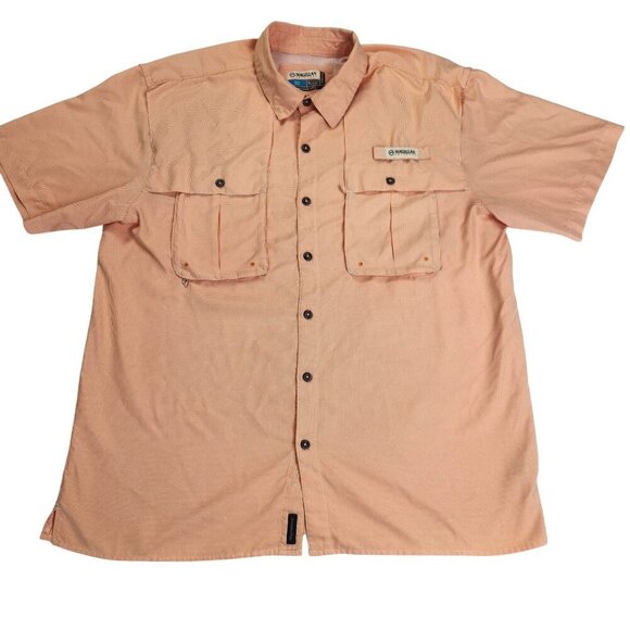 Magellan Outdoors Other - Magellan Outdoors Men's Size Large Peach Plaid Relaxed Fit Casual Fishing Shirt